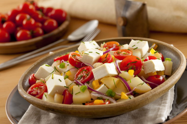 Salat Tasche mit Käse